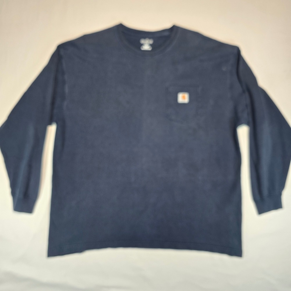 Carhartt K126 Navy Blue Workwear Pocket Long Sleeve TShirt Mens 2XL Original Fit